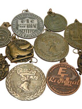 Vintage Medals Figure Skating Championships Vivian Euclid OHIO
